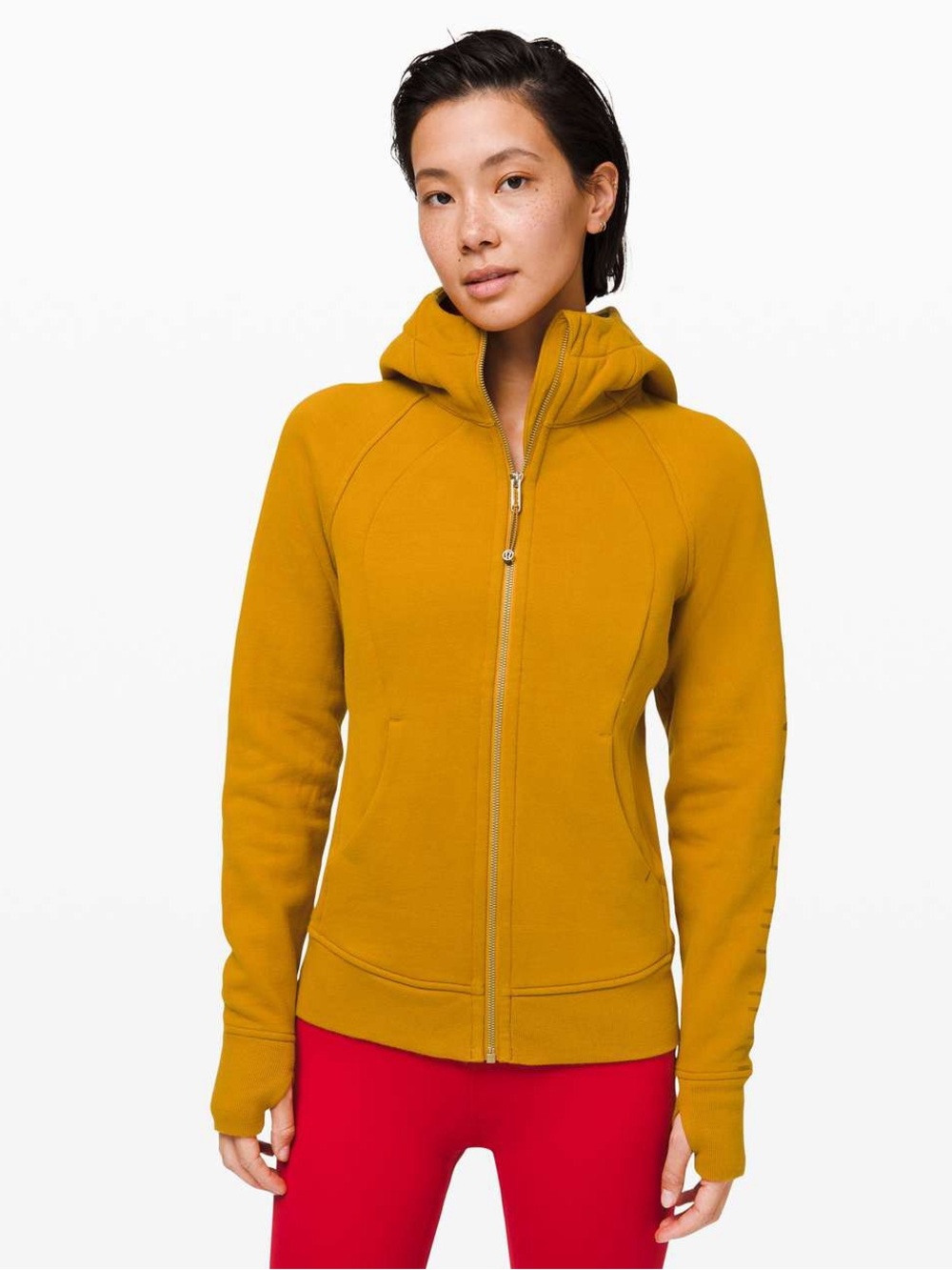 lululemon athletica Women's Mustard Full-Zip Hooded Sweatshirt